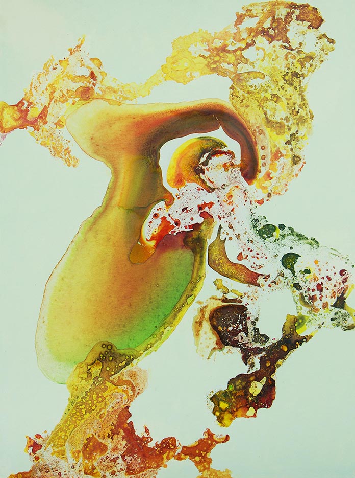 ice, oil, printer ink on canvas, 60x80